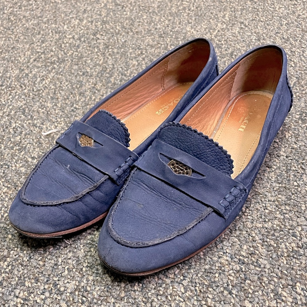 COACH Classic Denim Leather Loafer Shoes (6.5)